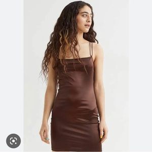 H&M Brown Satin Dress